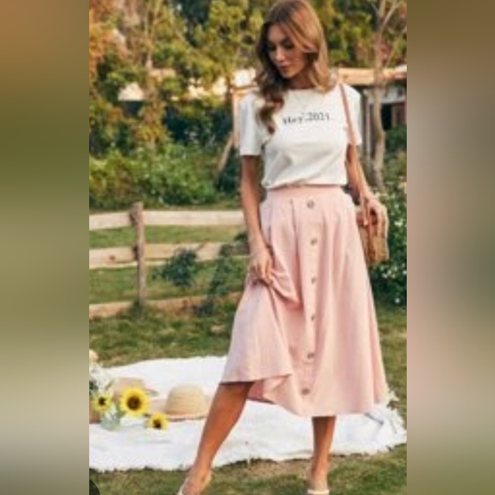 SHEIN woman's pink long skirt